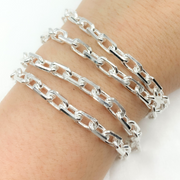 Sterling Silver Diamond Cut Oval Link Chain